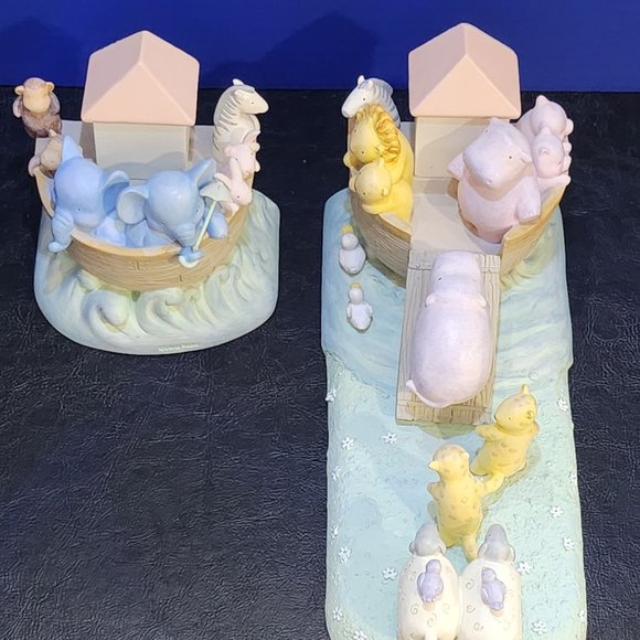 David Walker Noah's Ark Vintage Bookends by Michael And Company. Lion Sheep Ramp - Picture 2 of 9
